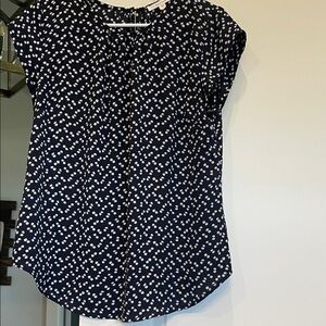 Navy Polka Dot Women's Top